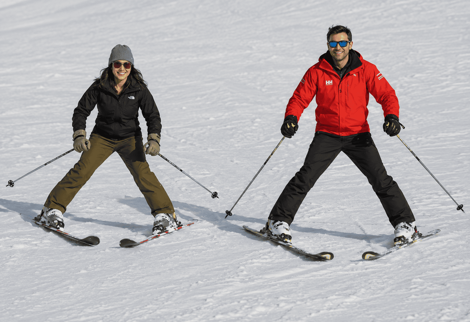Beginner snowboard lesson on the Gulmarg meadow